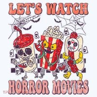 Lets Watch Horror Movies Halloween Funny Ghost Skeleton Hat thumb 2