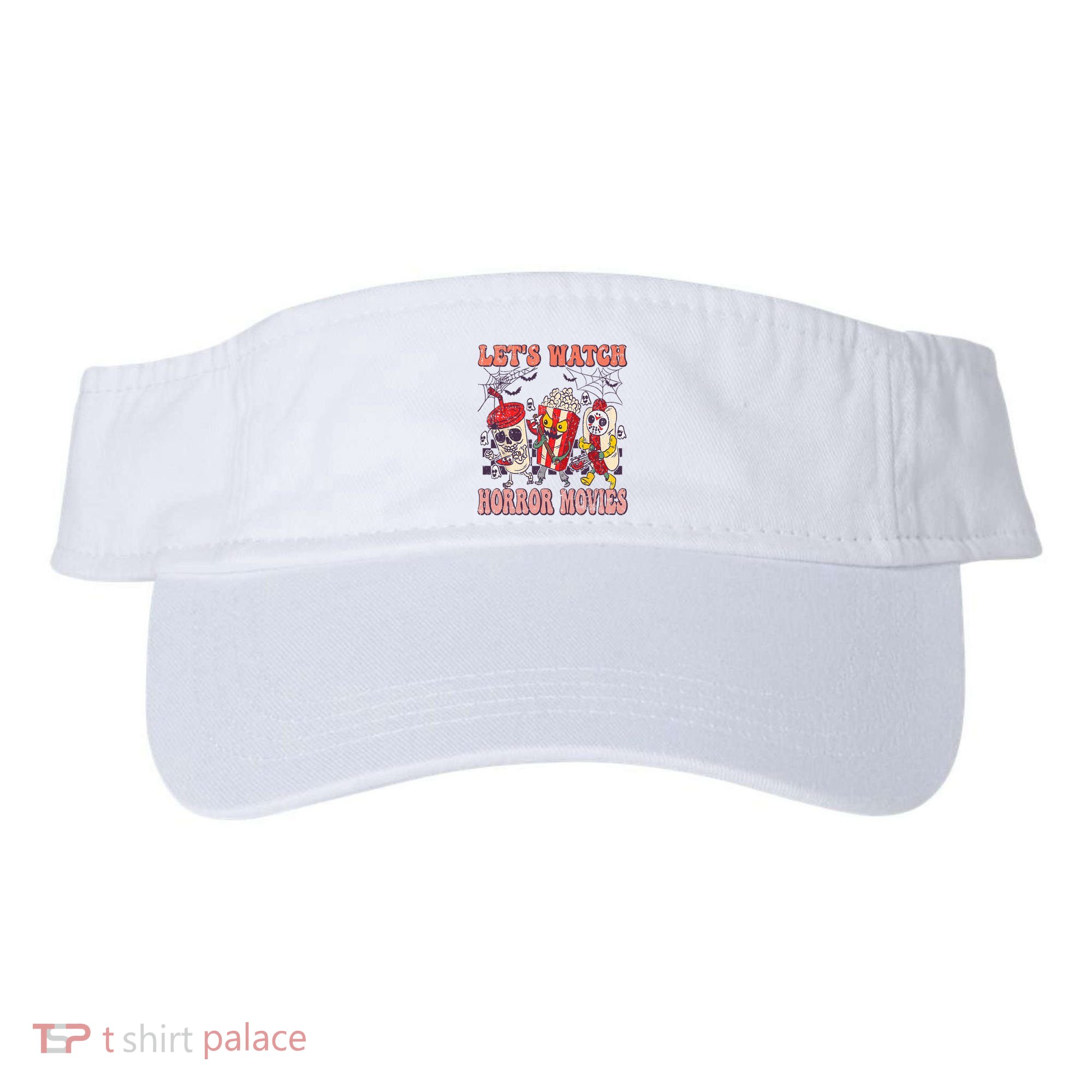 Lets Watch Horror Movies Halloween Funny Ghost Skeleton Visor