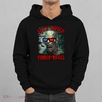 Lets Watch Horror Movies Scary Zombie Halloween Hoodie thumb 0
