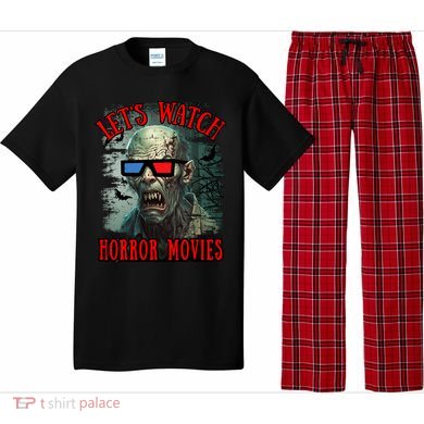 Lets Watch Horror Movies Scary Zombie Halloween Pajama Set