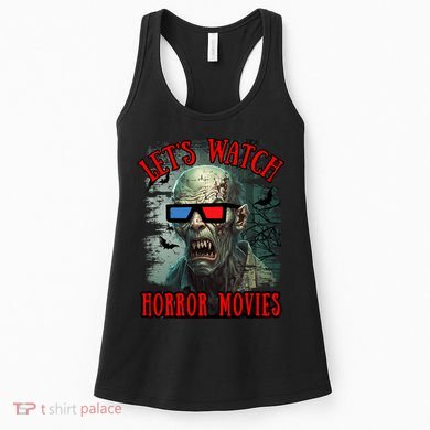 Lets Watch Horror Movies Scary Zombie Halloween Women's Tank Top
