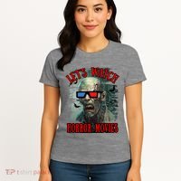 Lets Watch Horror Movies Scary Zombie Halloween Women's T-Shirt thumb 4