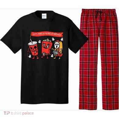 LetS Watch Horror Movies Funny Halloween Pajama Set