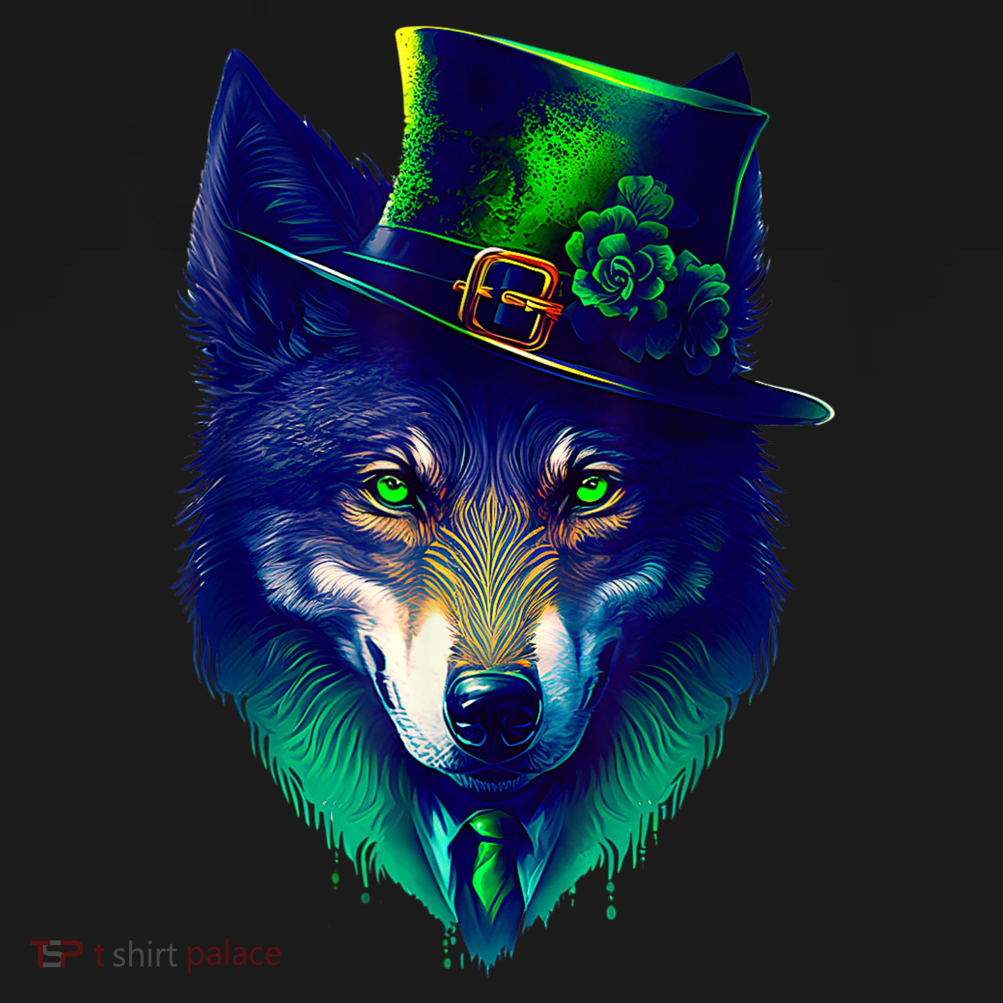 Leprechaun Wolf Irish Wolf Lover St Patrick's Day Doggie Tank