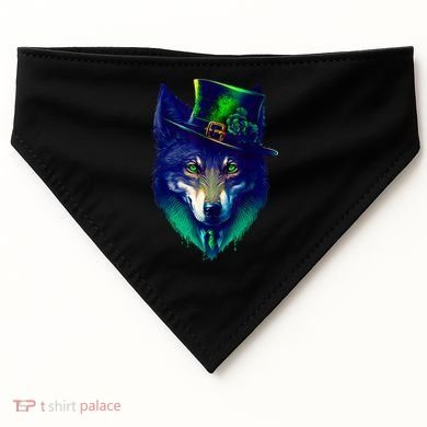 Leprechaun Wolf Irish Wolf Lover St Patrick's Day USA-Made Doggie Bandana