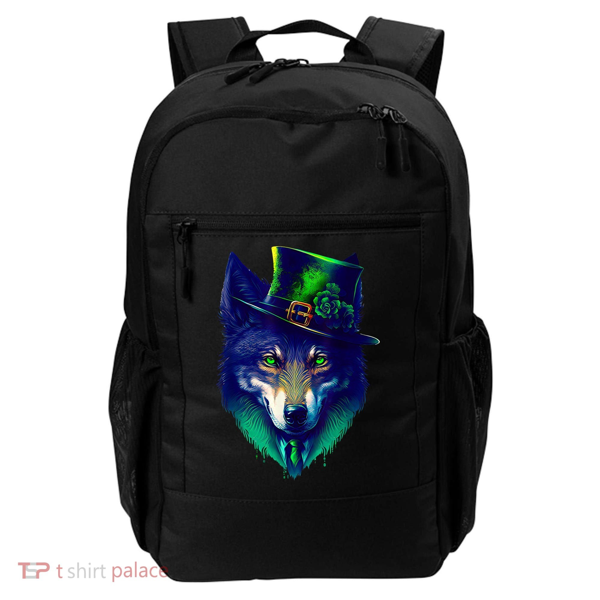 Leprechaun Wolf Irish Wolf Lover St Patrick's Day Backpack