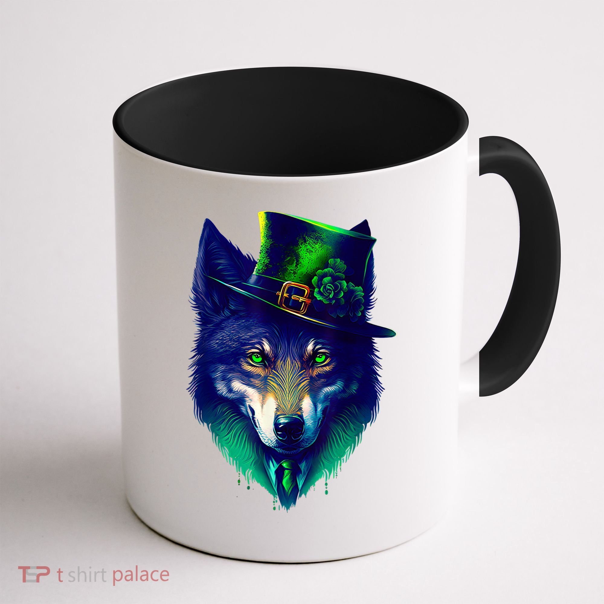 Leprechaun Wolf Irish Wolf Lover St Patrick's Day Coffee Mug