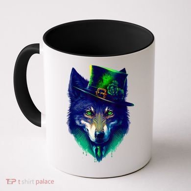 Leprechaun Wolf Irish Wolf Lover St Patrick's Day Coffee Mug