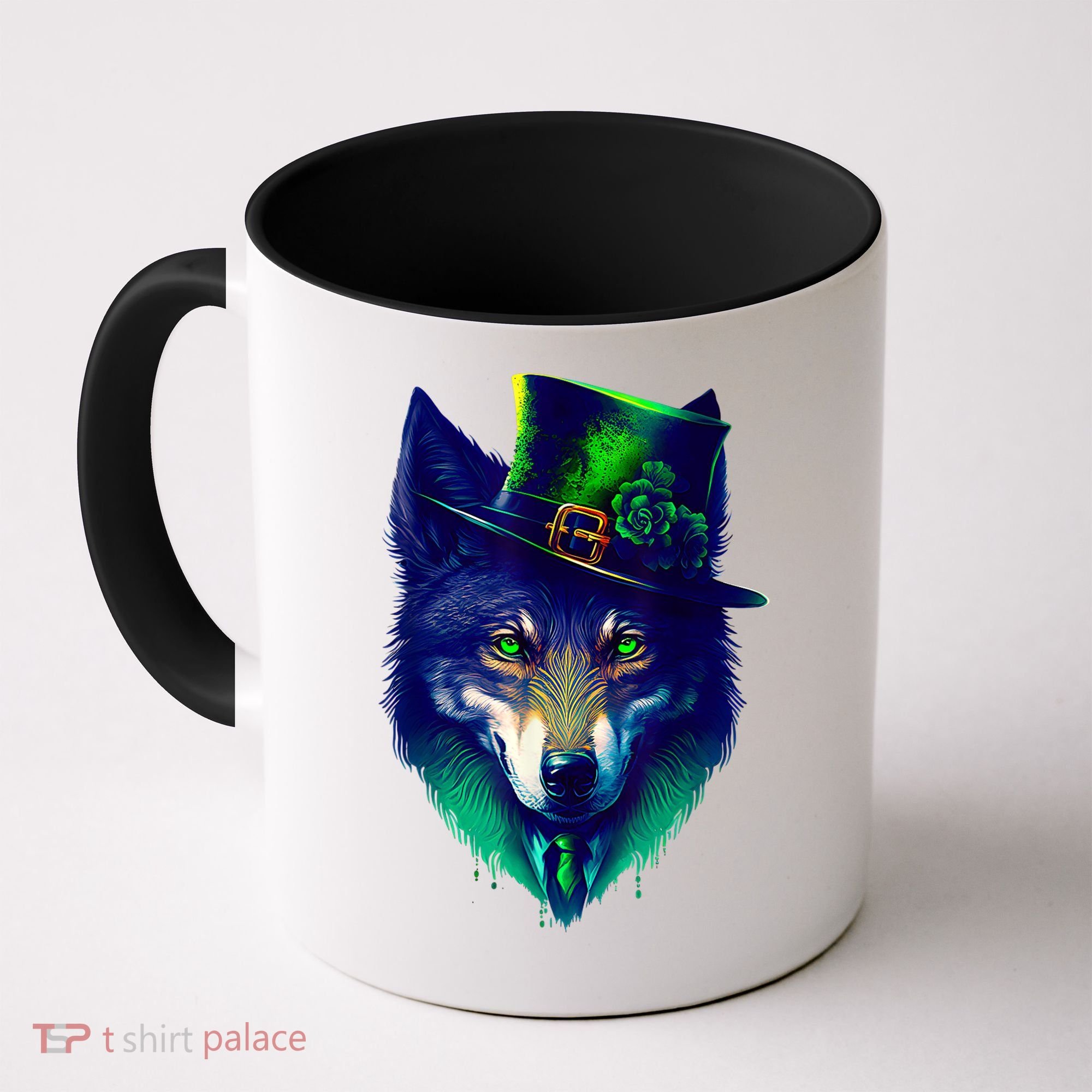 Leprechaun Wolf Irish Wolf Lover St Patrick's Day Coffee Mug