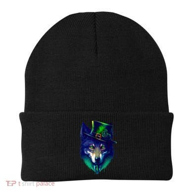 Leprechaun Wolf Irish Wolf Lover St Patrick's Day Beanie