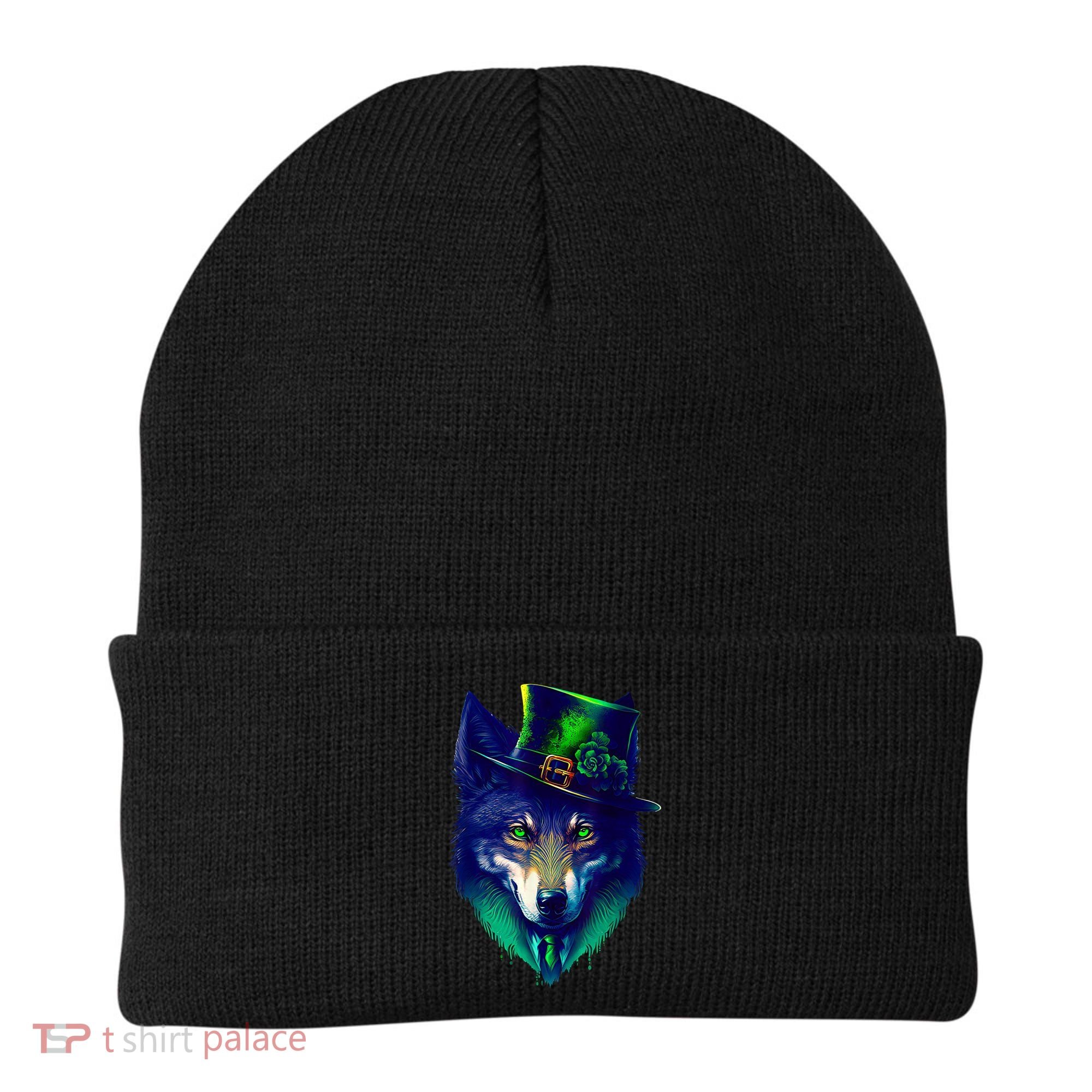 Leprechaun Wolf Irish Wolf Lover St Patrick's Day Beanie