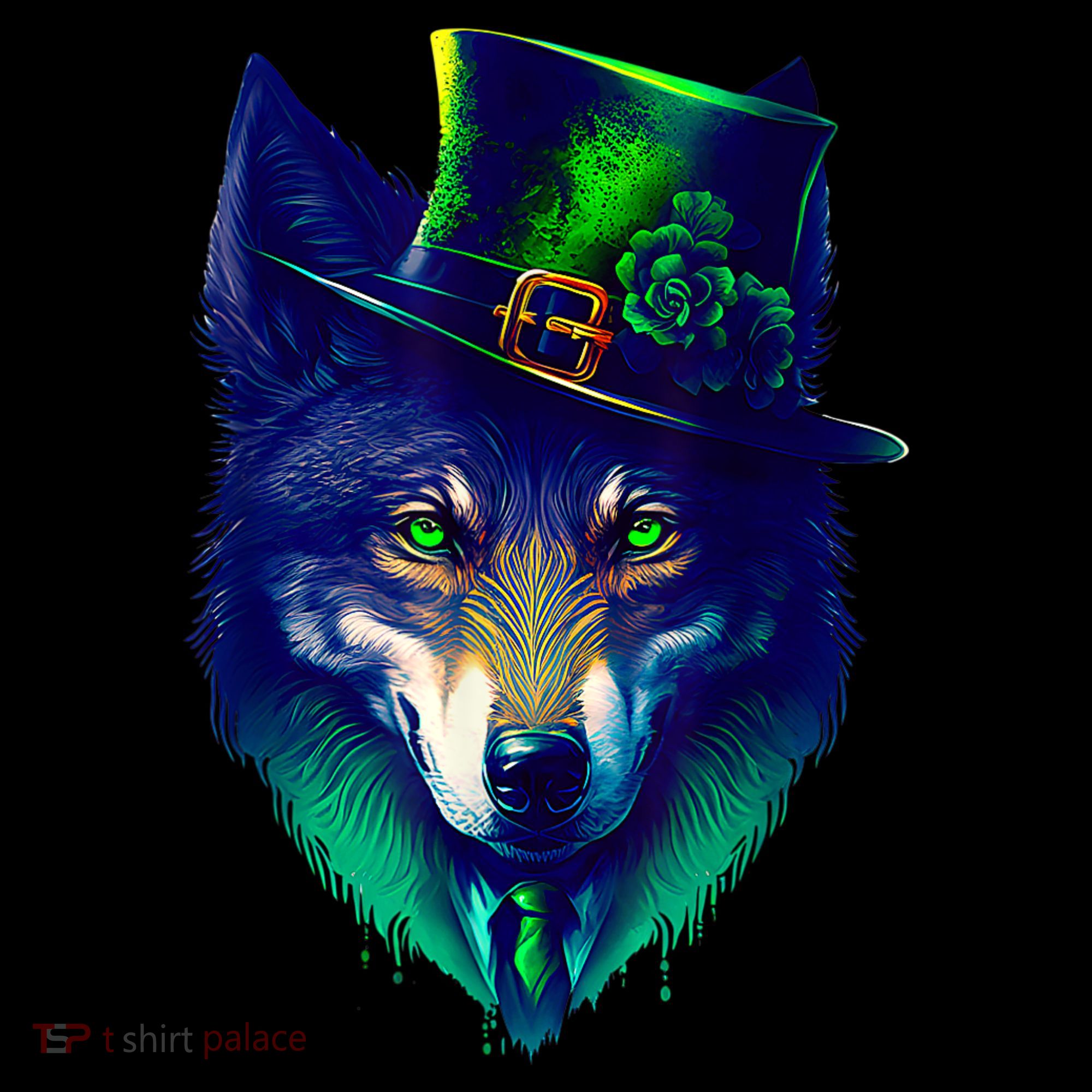 Leprechaun Wolf Irish Wolf Lover St Patrick's Day Women's Tank Top