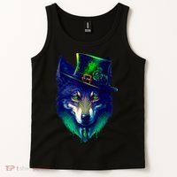 Leprechaun Wolf Irish Wolf Lover St Patrick's Day Tank Top thumb 2