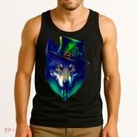 Leprechaun Wolf Irish Wolf Lover St Patrick's Day Tank Top thumb 3