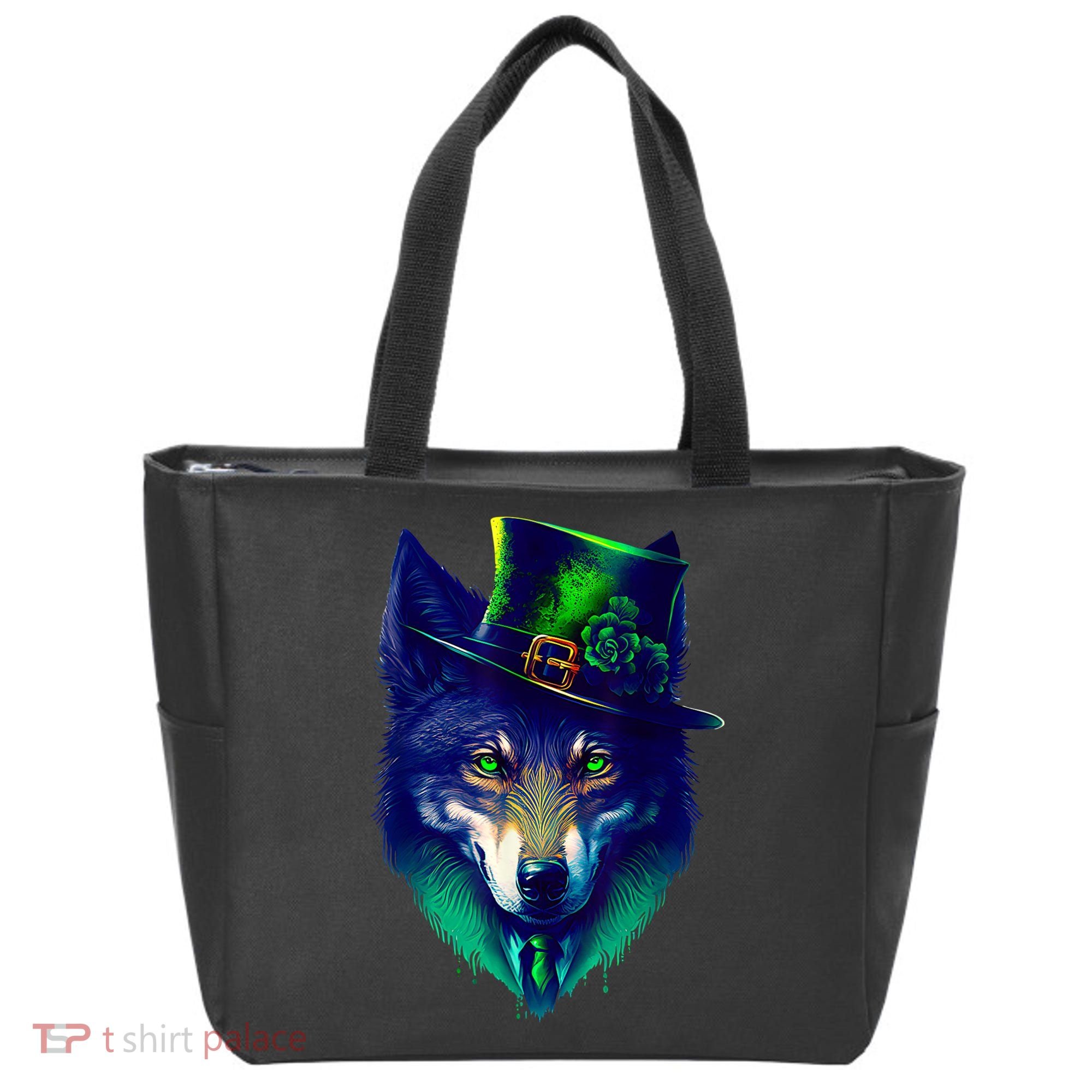 Leprechaun Wolf Irish Wolf Lover St Patrick's Day Tote Bag