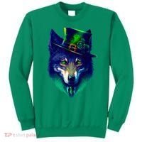 Leprechaun Wolf Irish Wolf Lover St Patrick's Day Sweatshirt thumb 0