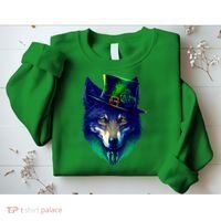 Leprechaun Wolf Irish Wolf Lover St Patrick's Day Sweatshirt thumb 2