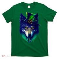 Leprechaun Wolf Irish Wolf Lover St Patrick's Day T-Shirt thumb 0