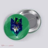 Leprechaun Wolf Irish Wolf Lover St Patrick's Day Button thumb 0