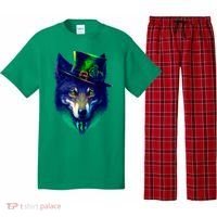 Leprechaun Wolf Irish Wolf Lover St Patrick's Day Pajama Set thumb 0