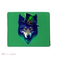 Leprechaun Wolf Irish Wolf Lover St Patrick's Day Mousepad thumb 0