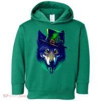 Leprechaun Wolf Irish Wolf Lover St Patrick's Day Toddler Hoodie thumb 0
