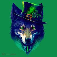 Leprechaun Wolf Irish Wolf Lover St Patrick's Day Toddler Hoodie thumb 2