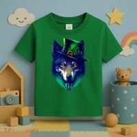 Leprechaun Wolf Irish Wolf Lover St Patrick's Day Toddler T-Shirt thumb 3