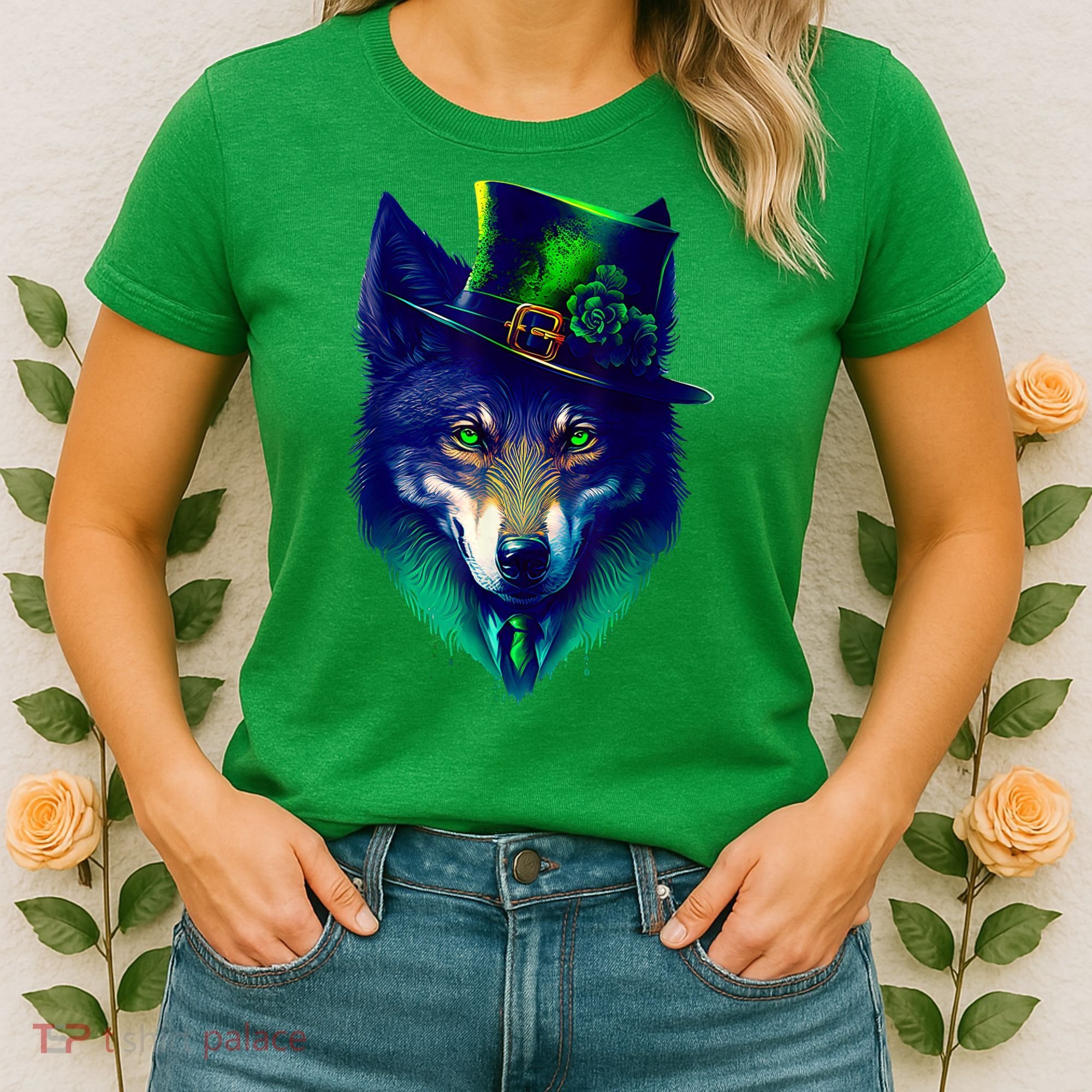 Leprechaun Wolf Irish Wolf Lover St Patrick's Day Women's T-Shirt