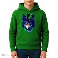 Leprechaun Wolf Irish Wolf Lover St Patrick's Day Kids Hoodie thumb 4