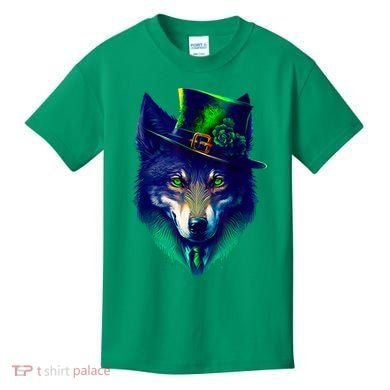 Leprechaun Wolf Irish Wolf Lover St Patrick's Day Kids T-Shirt