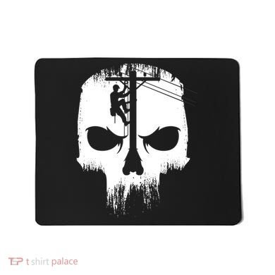 Lineman Worker Journeyman Skull Line Man Patriotic Labor Day Mousepad