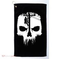 Lineman Worker Journeyman Skull Line Man Patriotic Labor Day Golf Towel thumb 0