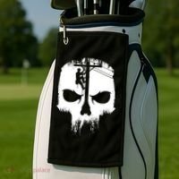 Lineman Worker Journeyman Skull Line Man Patriotic Labor Day Golf Towel thumb 2