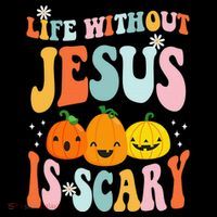 Life Without Jesus Is Scary Fun Halloween Pumpkin Christian Catholic Coffee Mug thumb 5