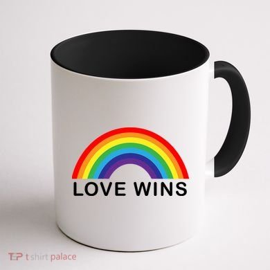 Love Wins Lgbtq Pride Month Rainbow Coffee Mug back