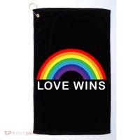 Love Wins Lgbtq Pride Month Rainbow Golf Towel thumb 0