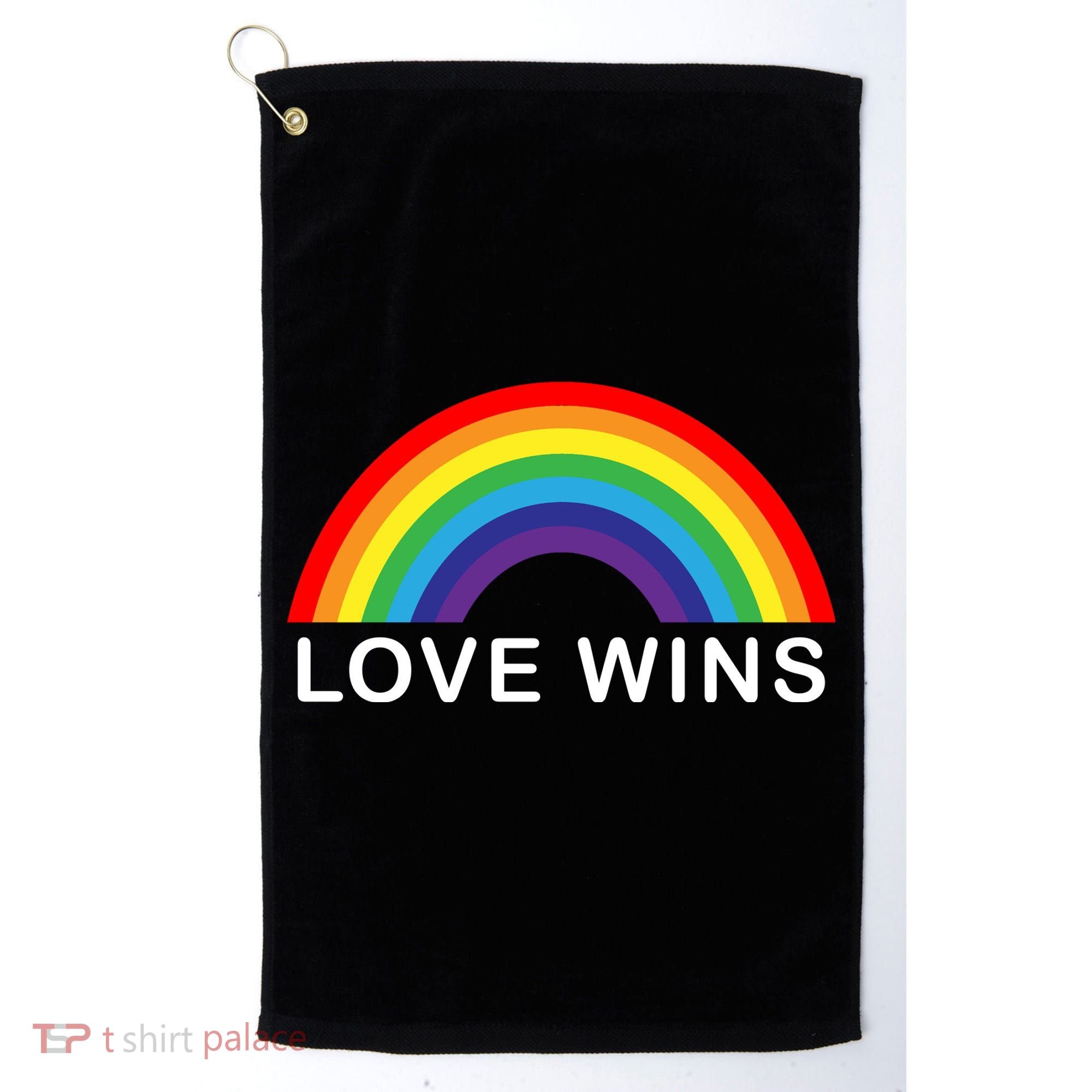 Love Wins Lgbtq Pride Month Rainbow Golf Towel