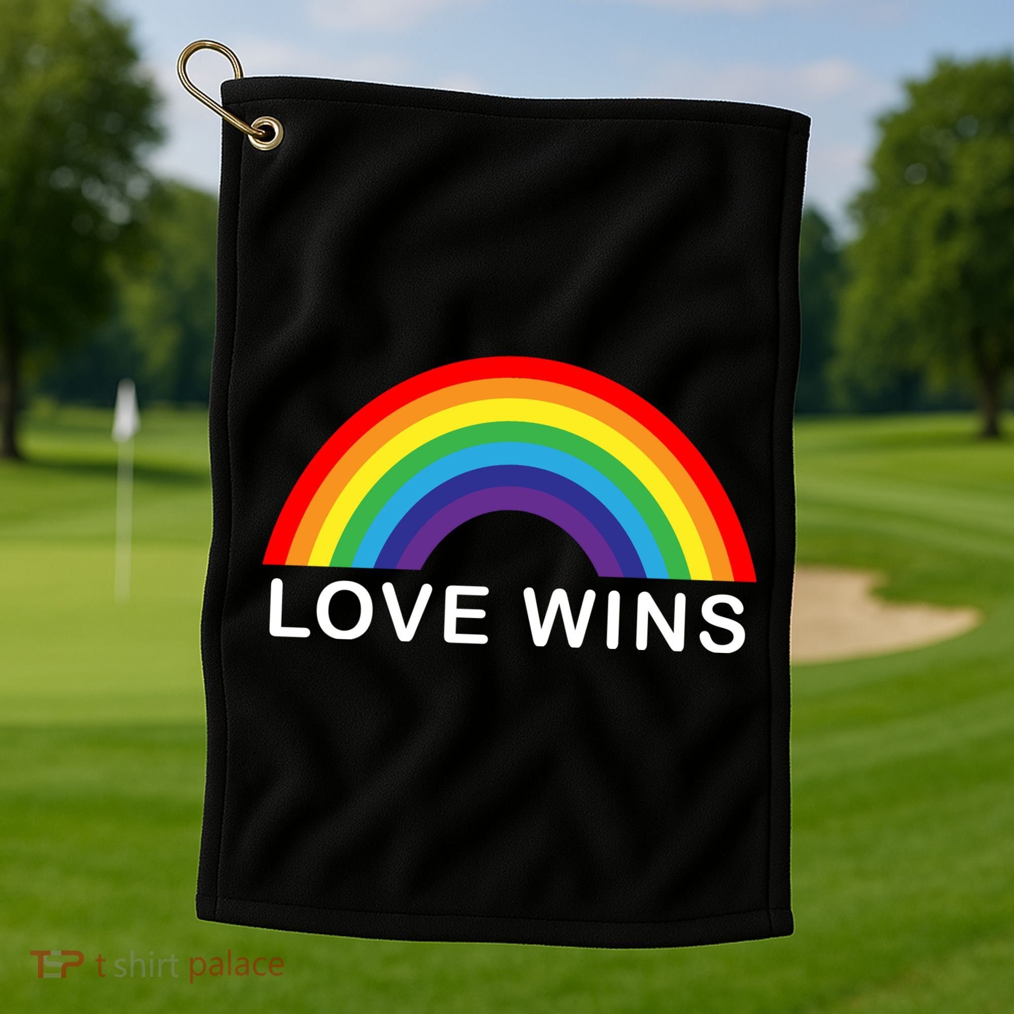 Love Wins Lgbtq Pride Month Rainbow Golf Towel