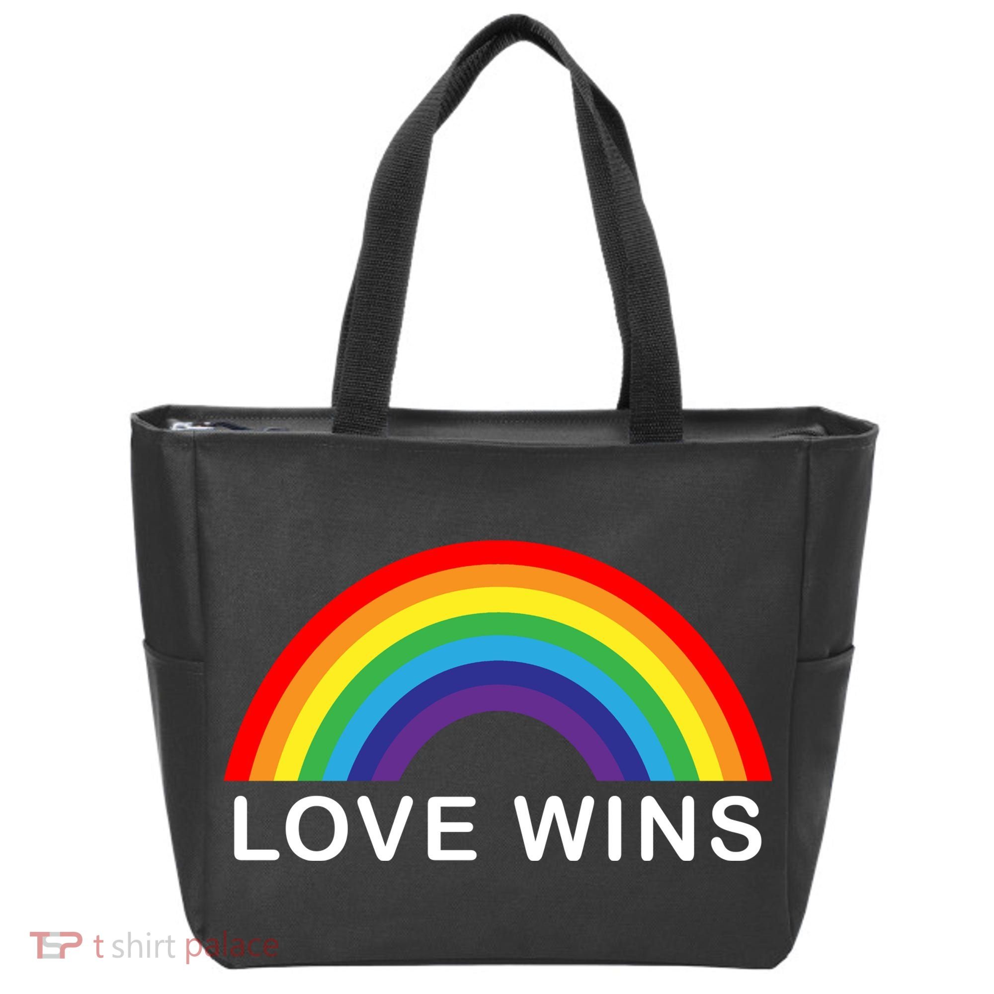 Love Wins Lgbtq Pride Month Rainbow Tote Bag