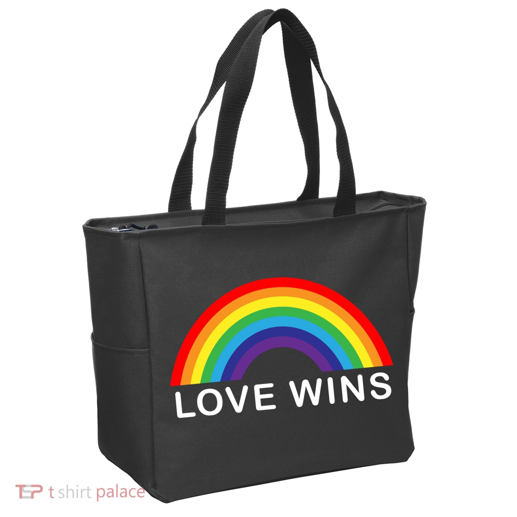 Love Wins Lgbtq Pride Month Rainbow Tote Bag