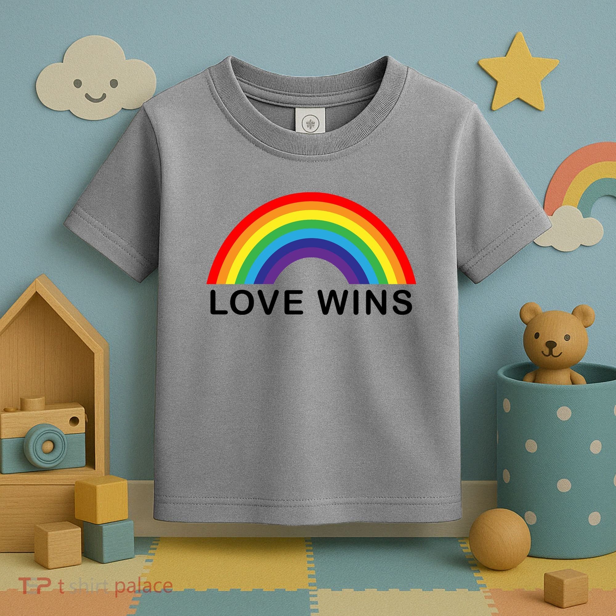 Love Wins Lgbtq Pride Month Rainbow Toddler T-Shirt