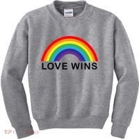 Love Wins Lgbtq Pride Month Rainbow Kids Sweatshirt thumb 0
