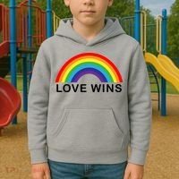 Love Wins Lgbtq Pride Month Rainbow Kids Hoodie thumb 2