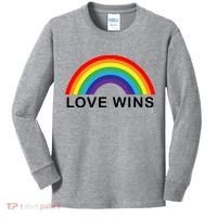 Love Wins Lgbtq Pride Month Rainbow Kids Long Sleeve Shirt thumb 0