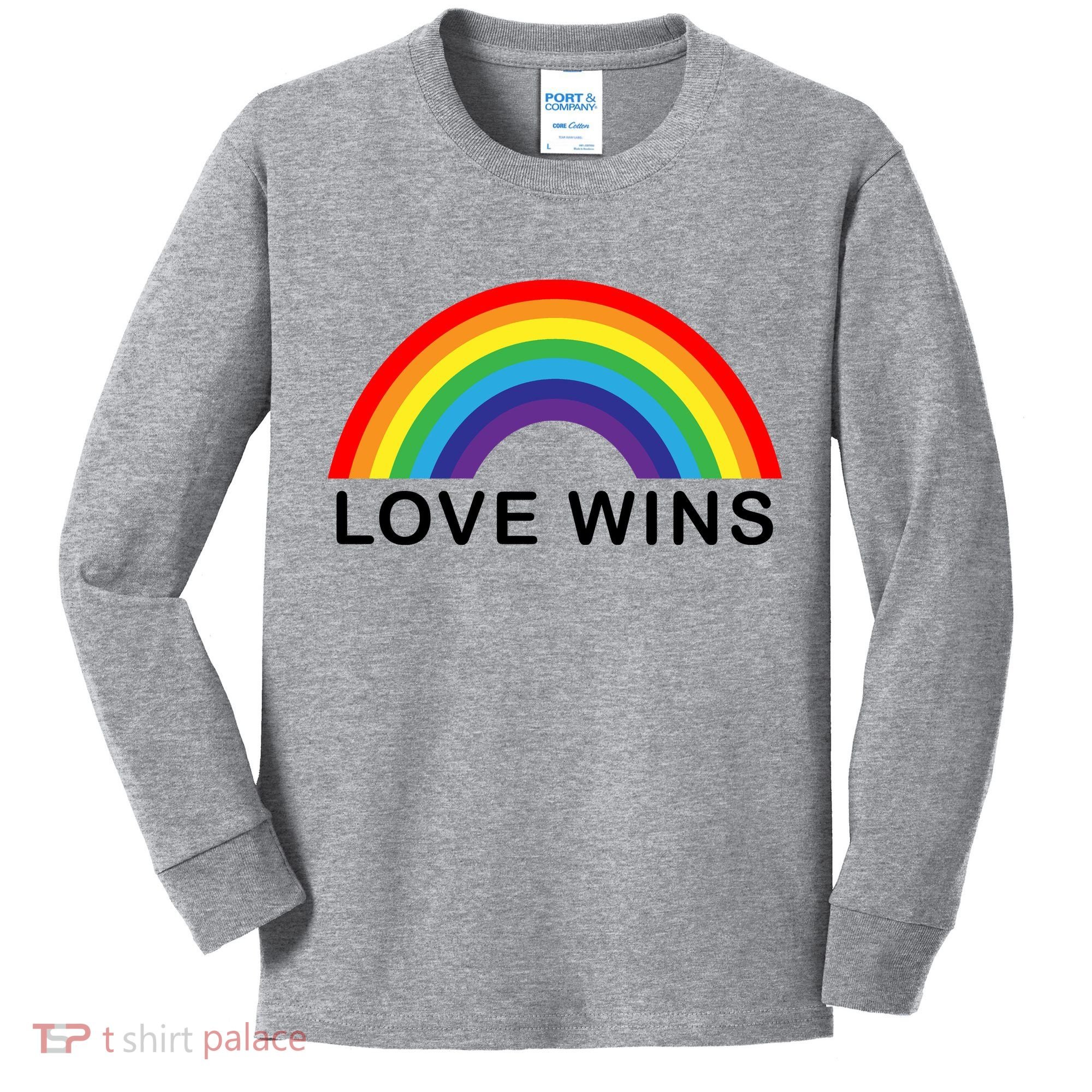 Love Wins Lgbtq Pride Month Rainbow Kids Long Sleeve Shirt