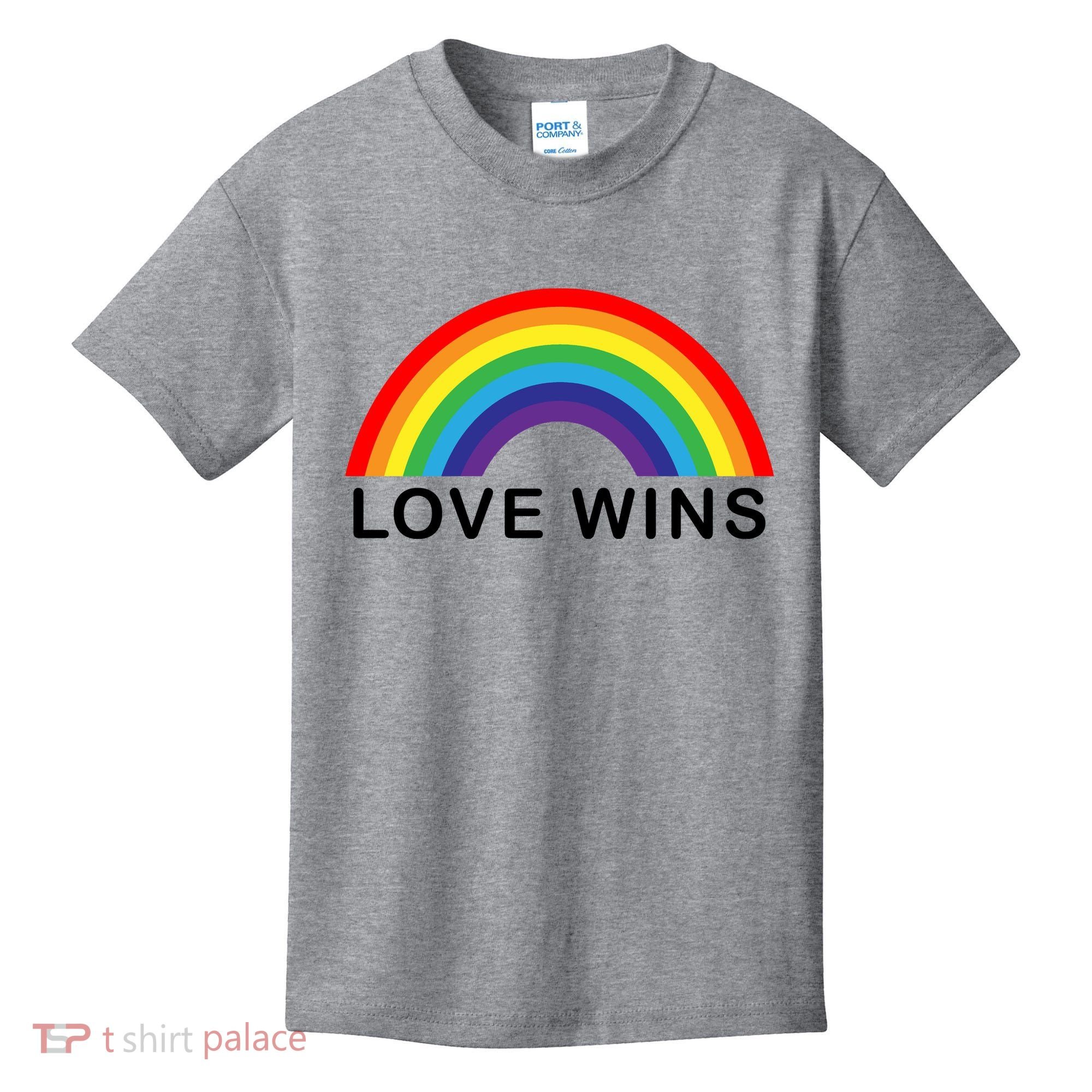 Love Wins Lgbtq Pride Month Rainbow Kids T-Shirt