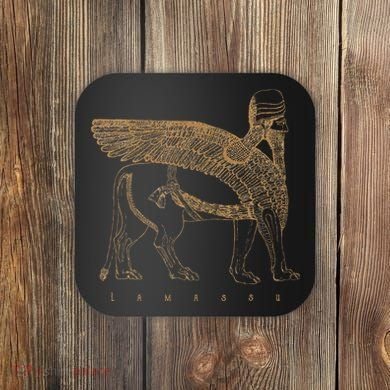 Lamassu Winged Lion Assyrian Sumerian Mesopotamia Coaster