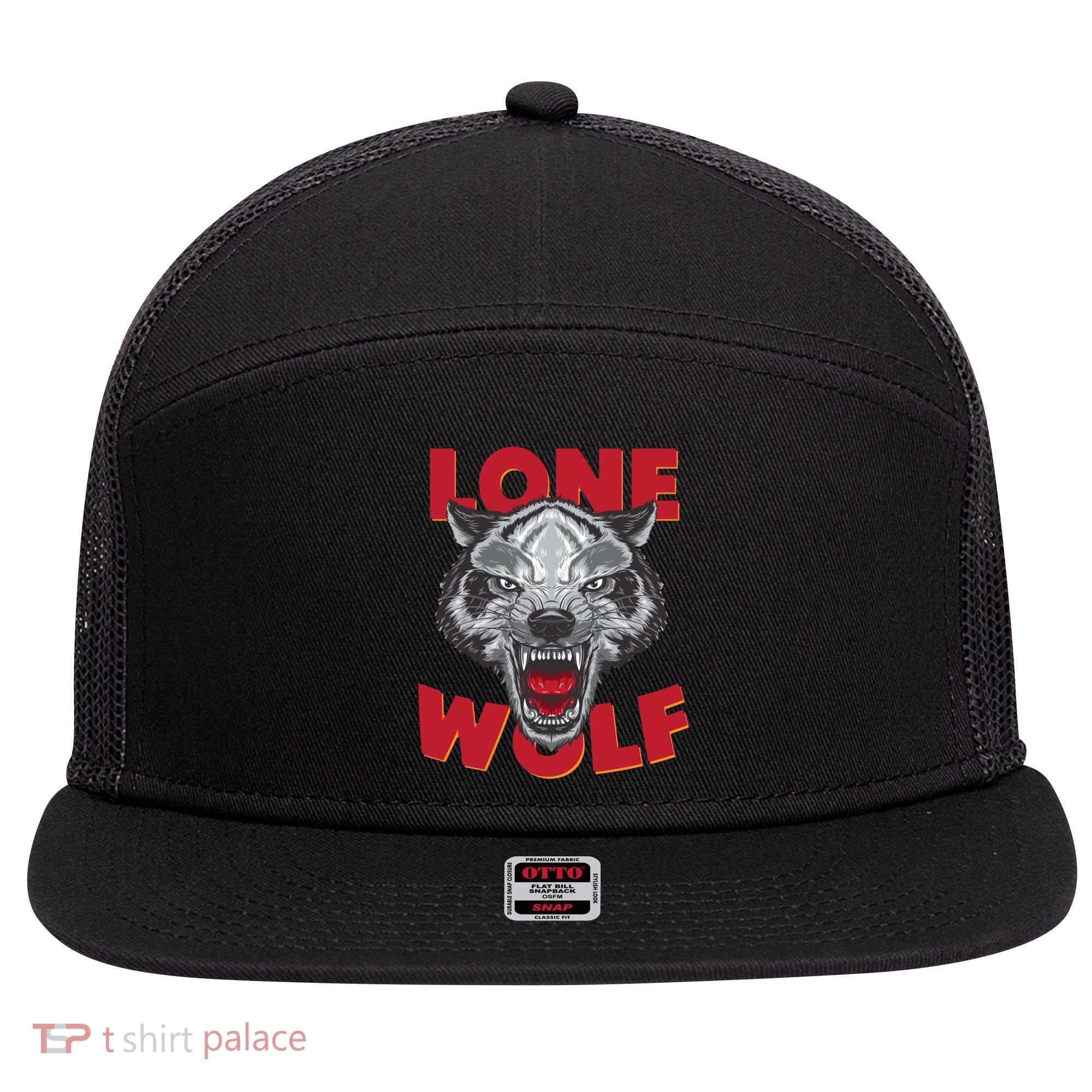 Lone Wolf 7 Panel Mesh Trucker Snapback Hat