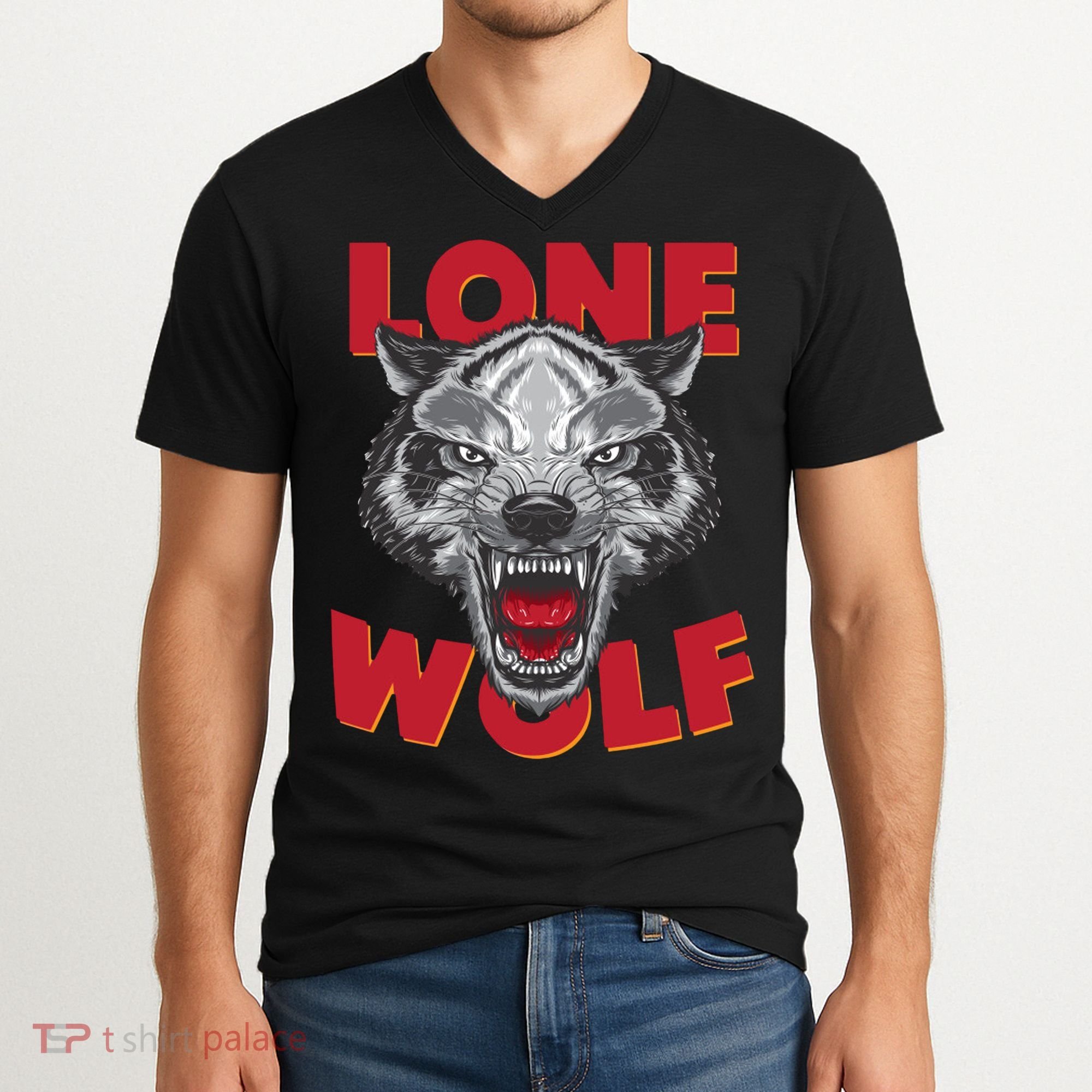 Lone Wolf V-Neck T-Shirt